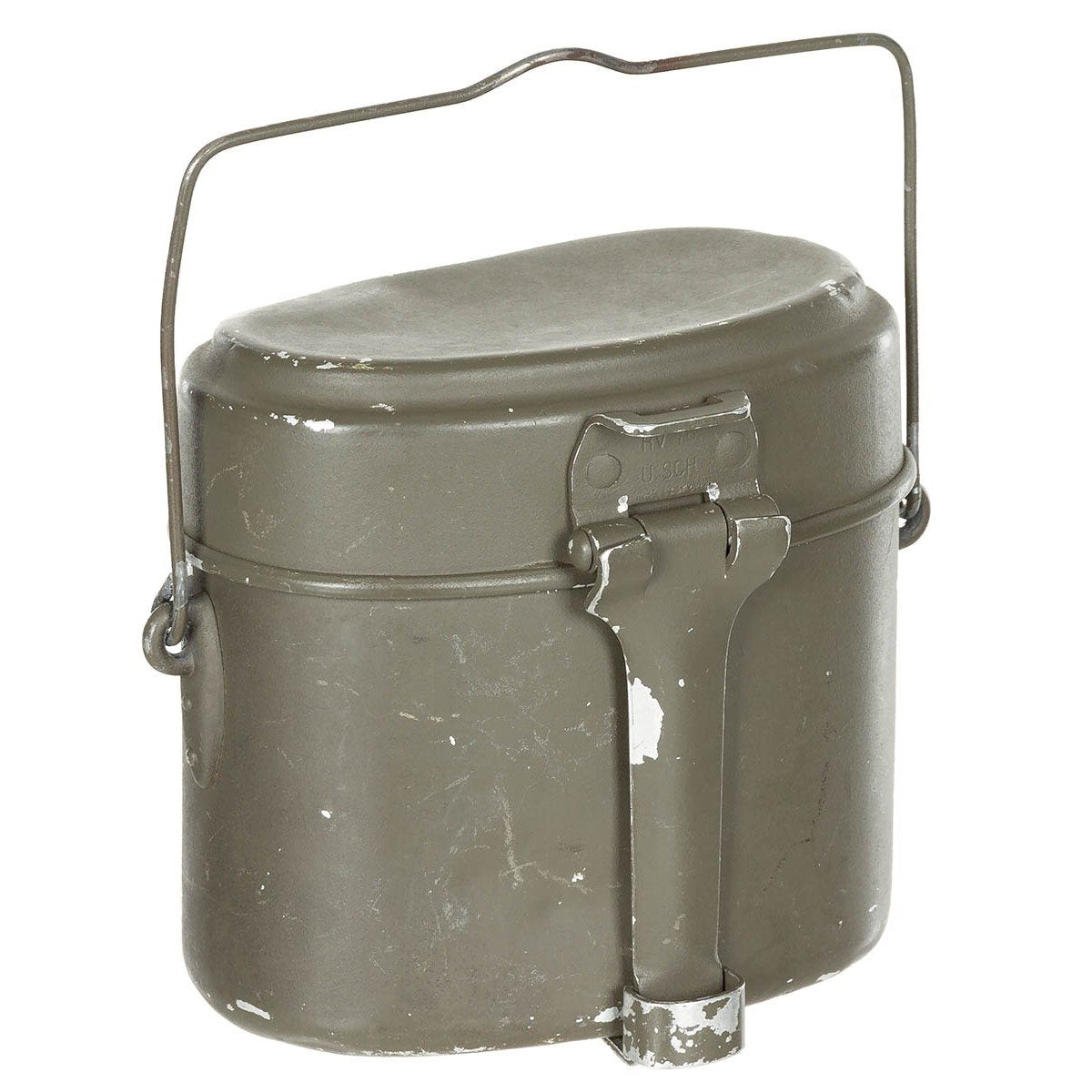 Vajilla austríaca de aluminio verde usada