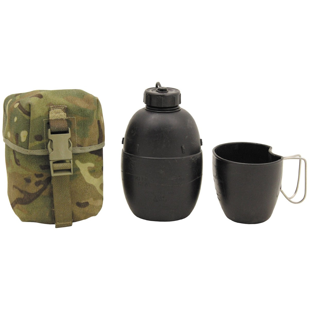 Cantimplora militar británica con boquilla y funda original, usada (ID 633328)