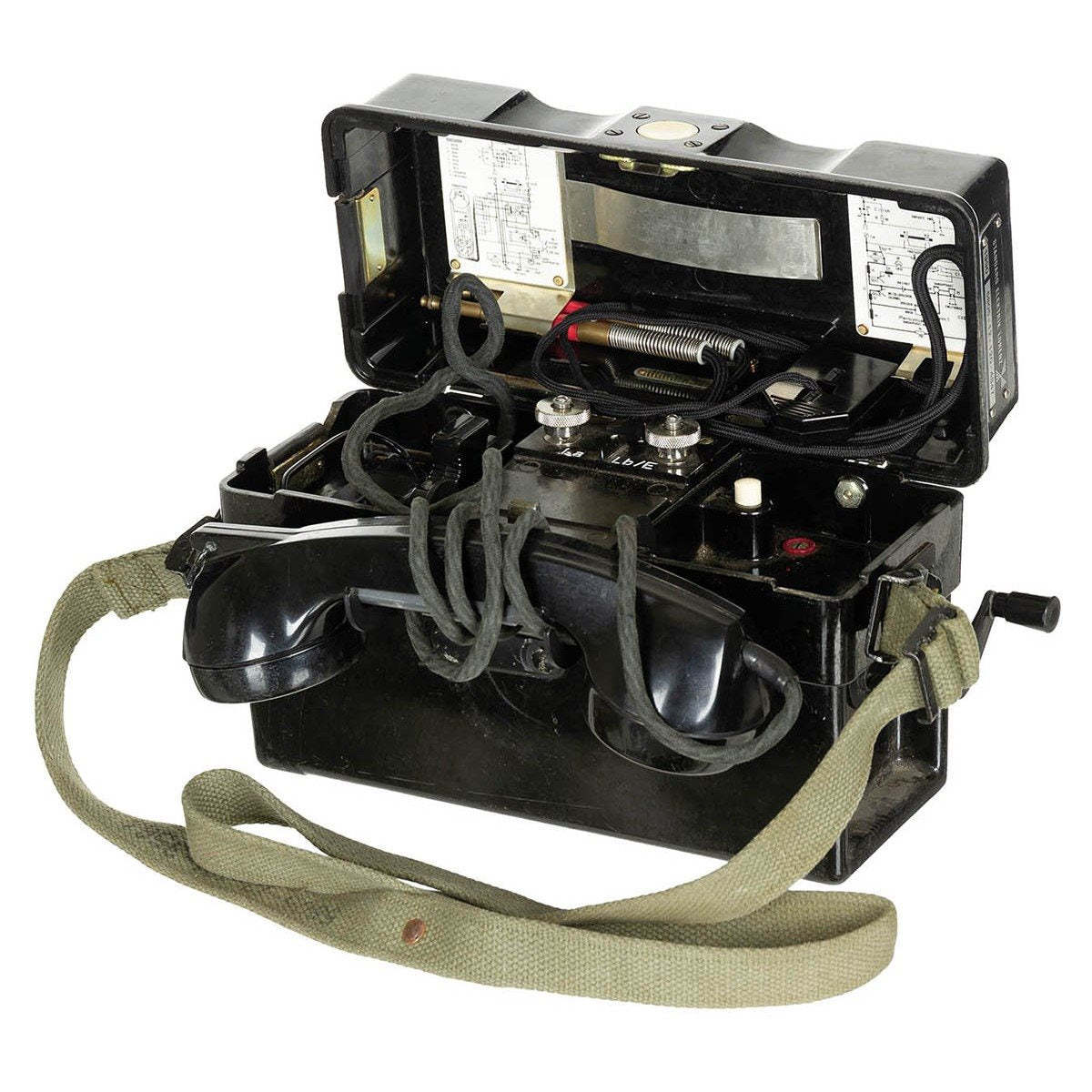 Teléfono de campaña militar BW SEL OB/ZB usado - vista frontal