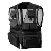Chaleco táctico RECON negro de nylon con múltiples bolsillos