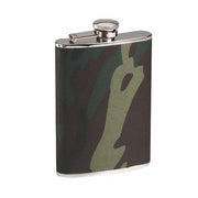 Petaca de acero inoxidable 225 ml con funda de nylon camuflaje Woodland