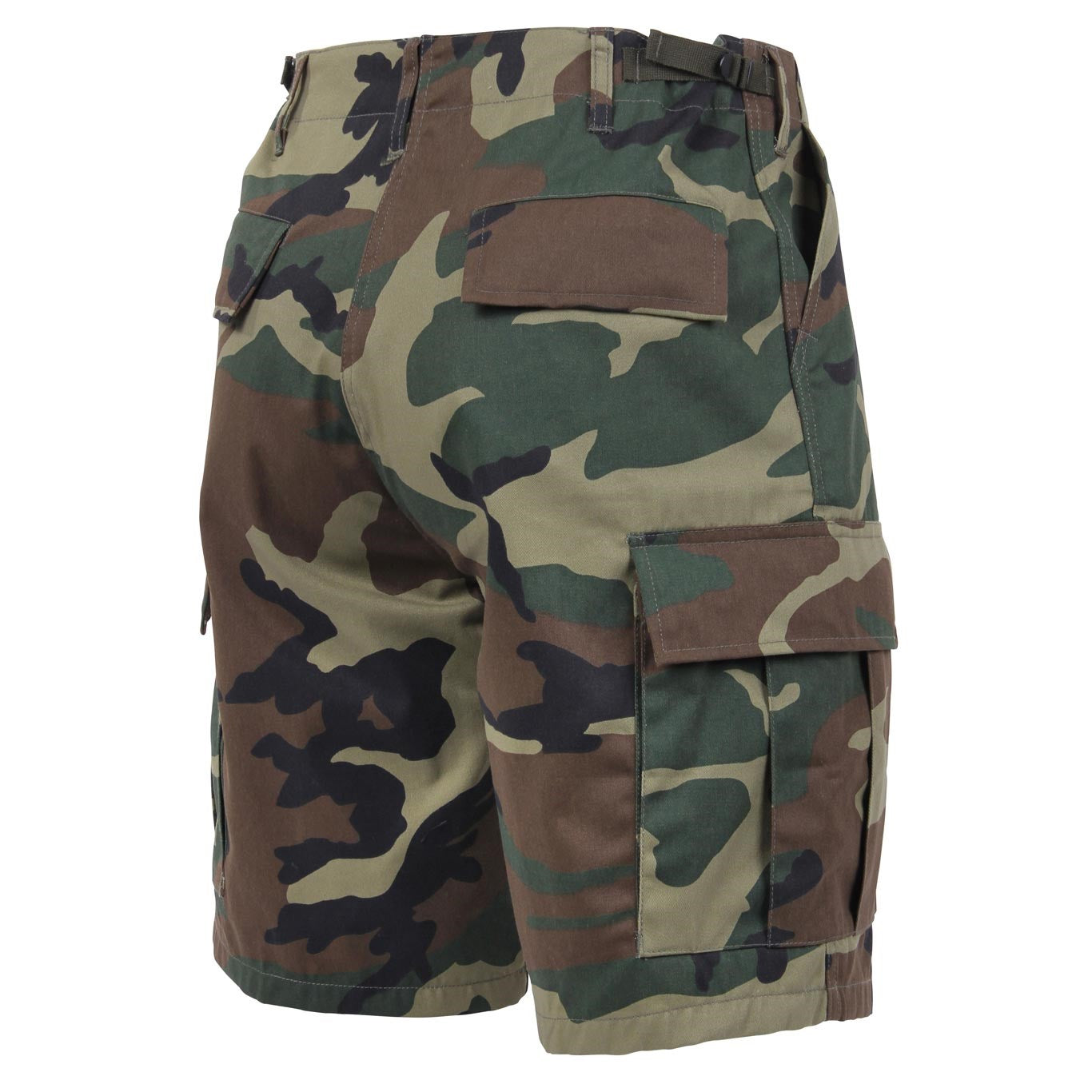 Pantalones cortos BDU Woodland con estampado camuflaje