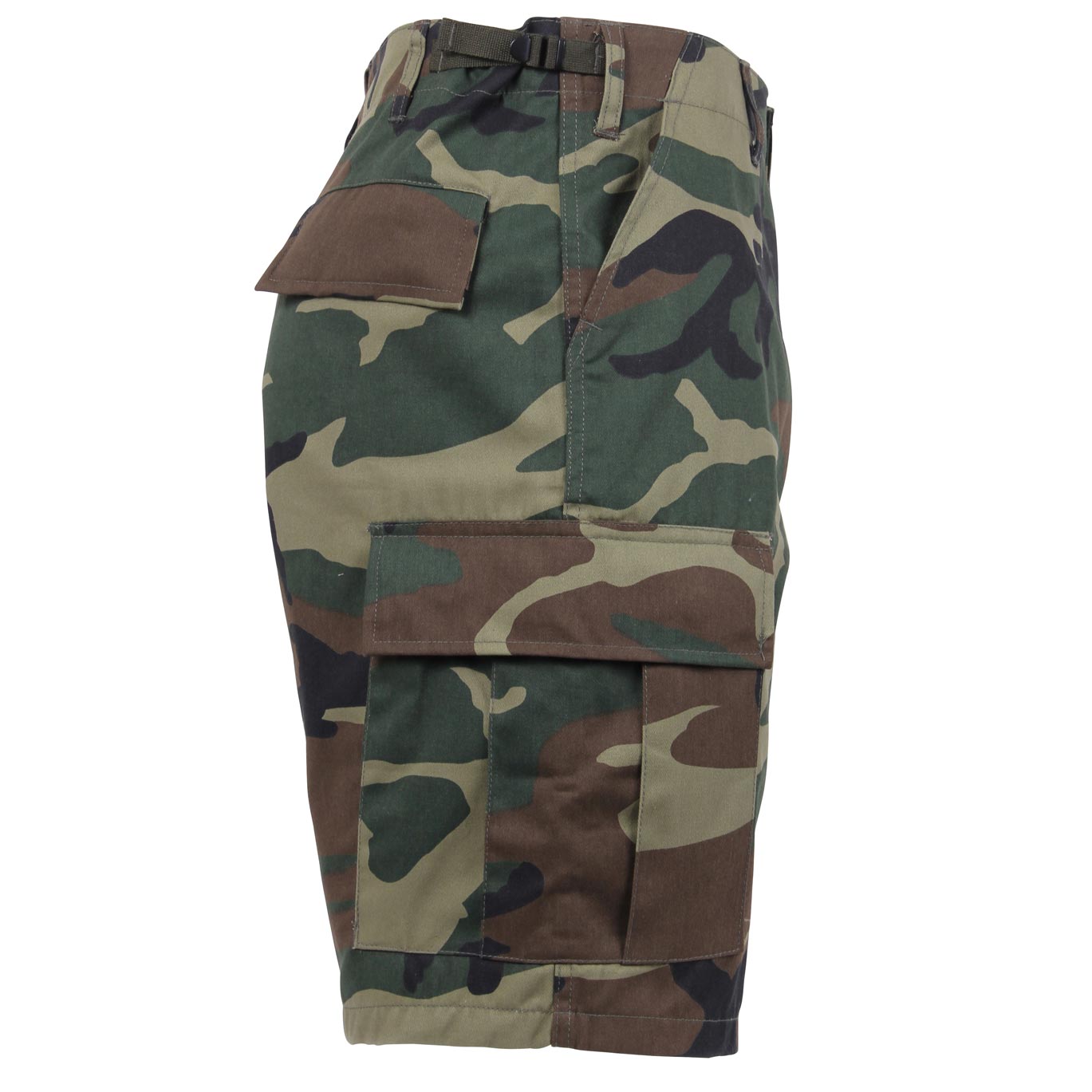 Pantalones cortos BDU Woodland con estampado camuflaje