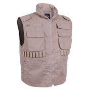 Chaleco RANGER KHAKI Rothco con múltiples bolsillos, ideal para caza y pesca