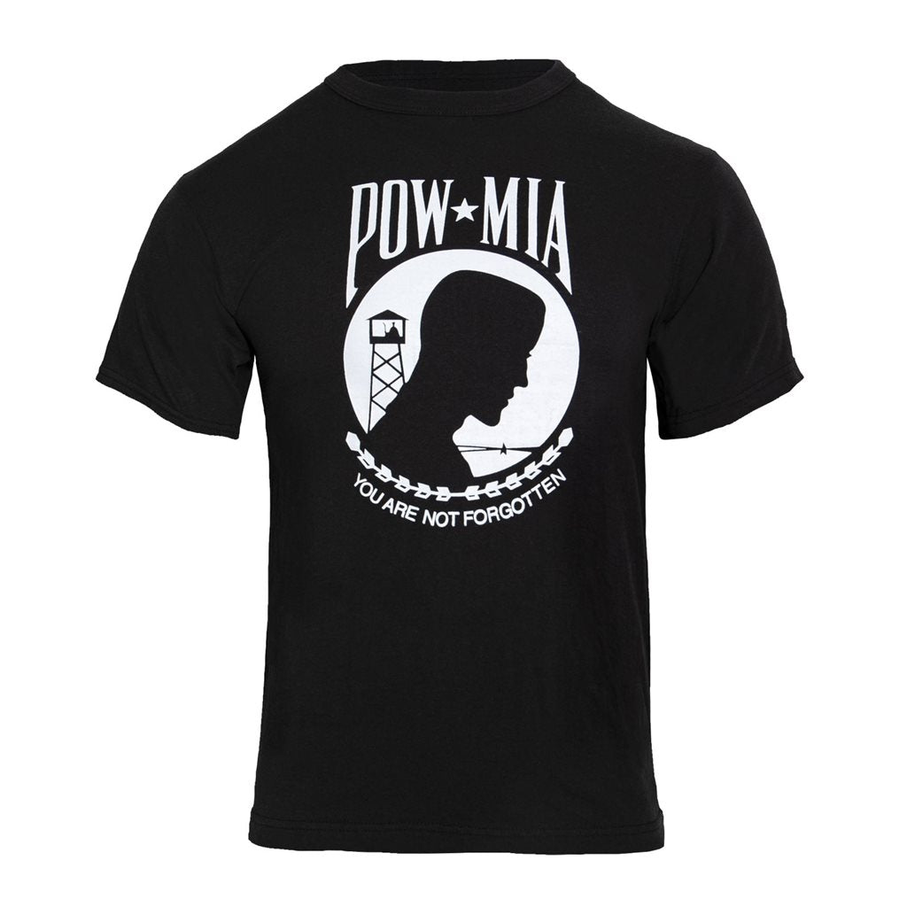 Camiseta negra con estampado POW-MIA 'You Are Not Forgotten'