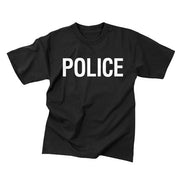 Camiseta negra con la palabra POLICE en ambos lados