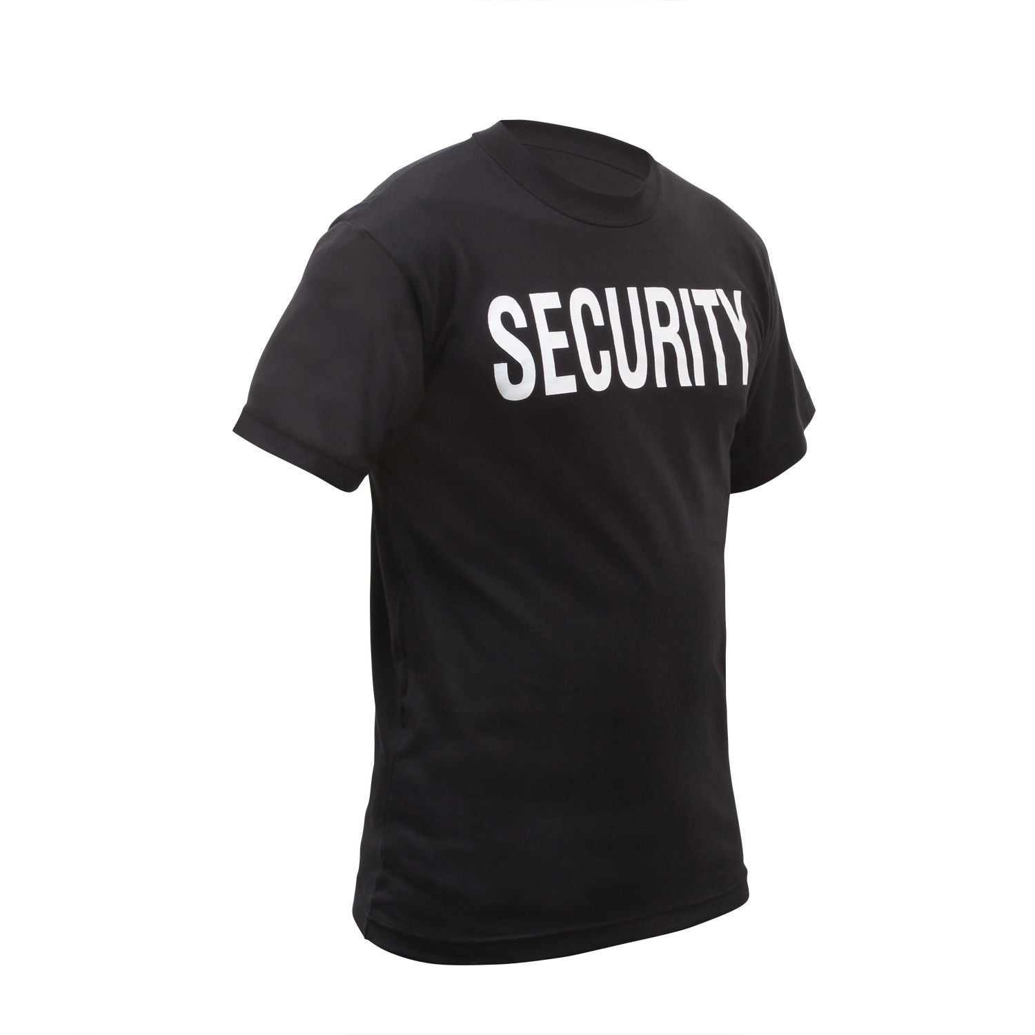 Camiseta negra con texto SECURITY en el pecho, manga corta, tallas hasta 8XL