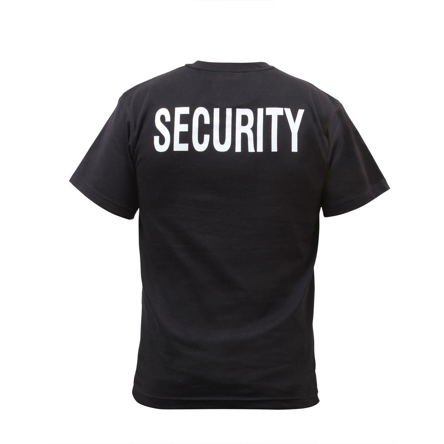 Camiseta negra con texto SECURITY en el pecho, manga corta, tallas hasta 8XL