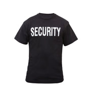 Camiseta negra con texto SECURITY en el pecho, manga corta, tallas hasta 8XL