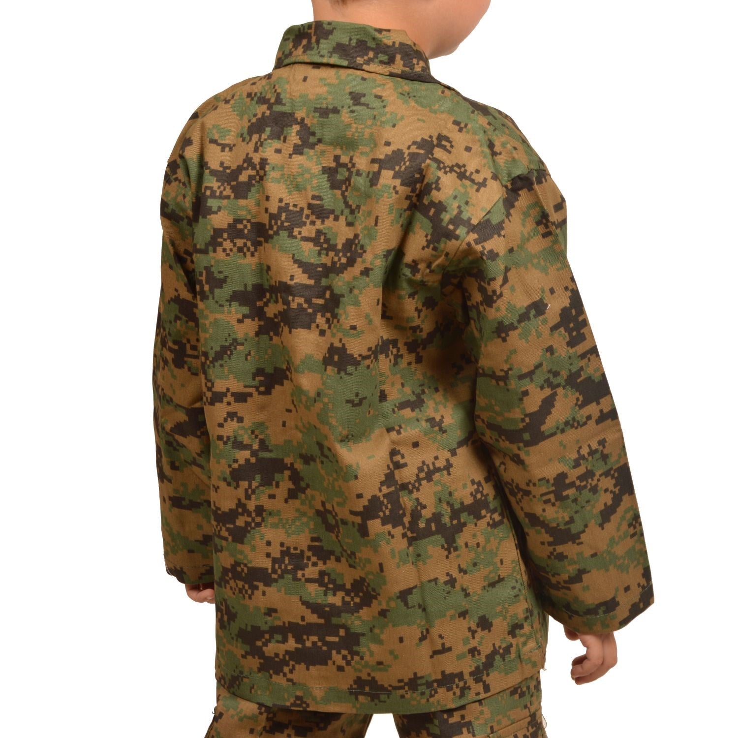 Blusa infantil BDU DIGITA WOODAND, 55% algodón 45% poliéster, cierre botones y 4 bolsillos