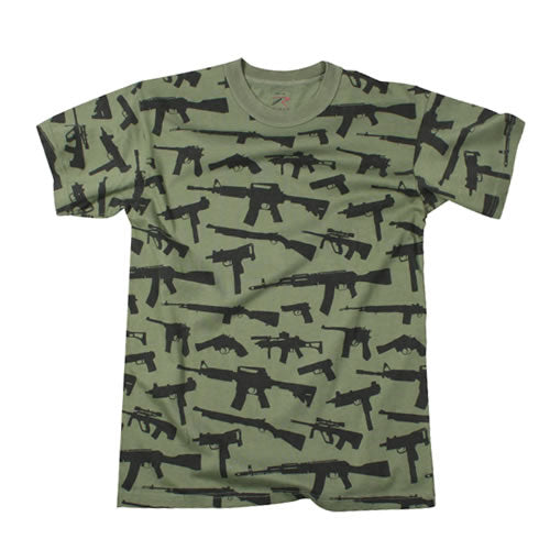 Camiseta GUNS ZEENÉ con estampado negro de armas