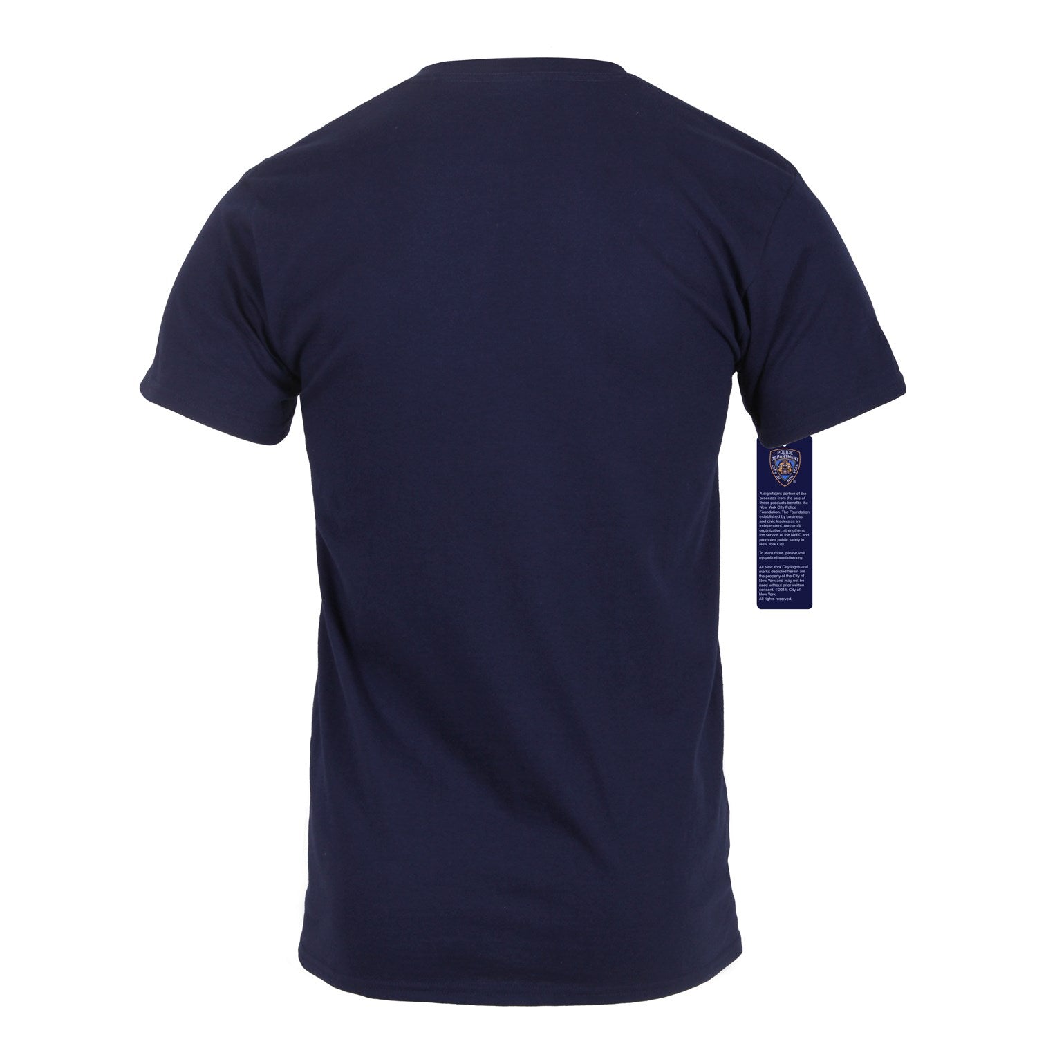 Camiseta azul con estampado NYPD frontal, licencia oficial, algodón 100%