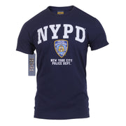 Camiseta azul con estampado NYPD frontal, licencia oficial, algodón 100%