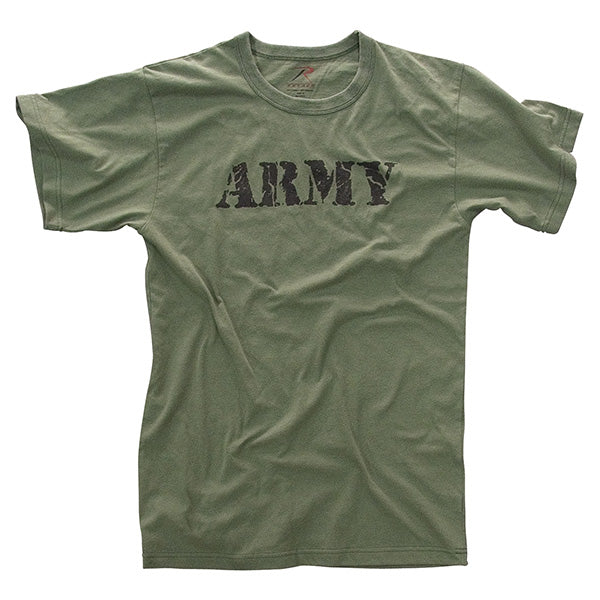 Camiseta VAGE ARMY verde con estampado negro ARMY en el frontal