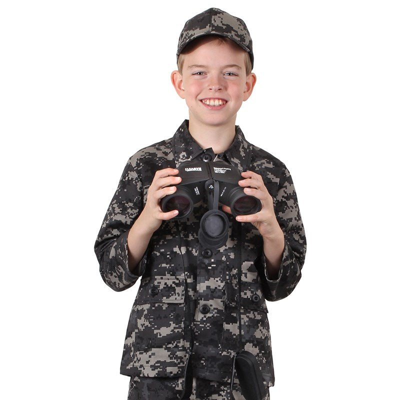 Blusa infantil tipo BDU Digital Urban con 4 bolsillos con solapa y cierre de botones
