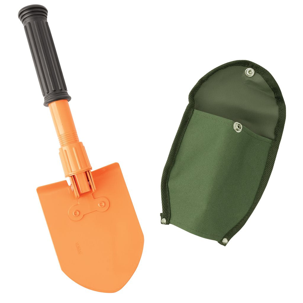 Pala plegable MINI con piqueta, longitud plegada aprox. 25 cm, mango de goma