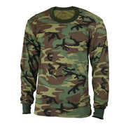 Camiseta infantil manga larga camuflaje Woodland 60% algodon 40% poliester
