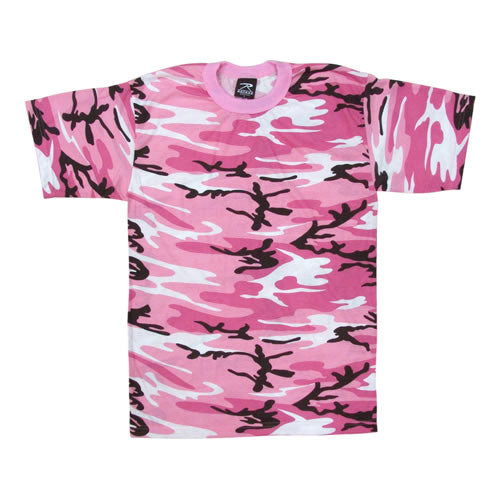 Camiseta infantil PINK CAMO con estampado camuflaje rosa, 60% algodón y 40% poliéster