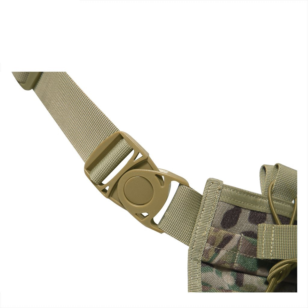 Chaleco táctico Operators Chest Rig en poliéster 600D con fundas para 3 cargadores grandes y 3 pequeños, sistema MOLLE
