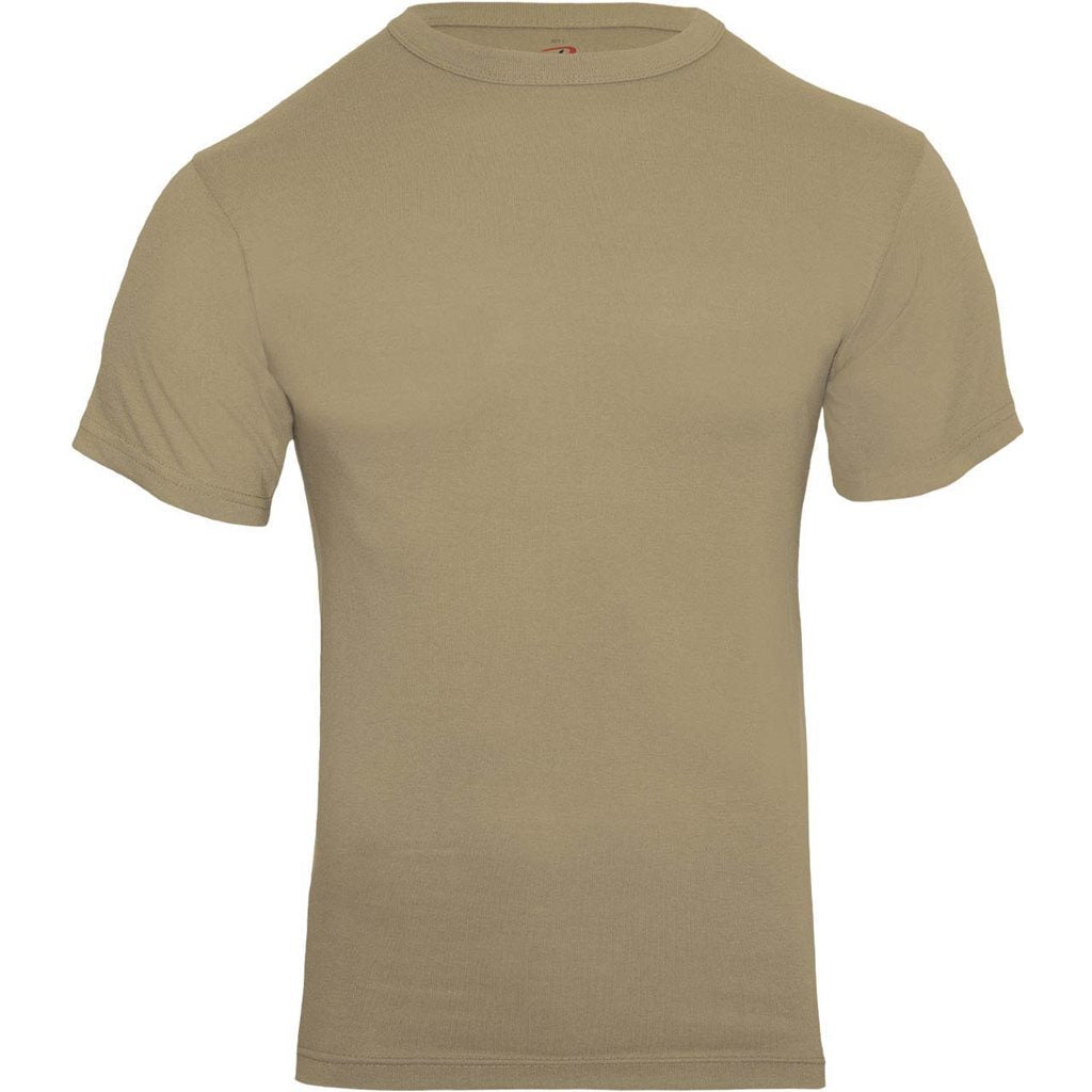 Camiseta caqui color arena claro de manga corta
