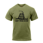Camiseta verde con texto DON'T TREAD ON ME estilo vintage