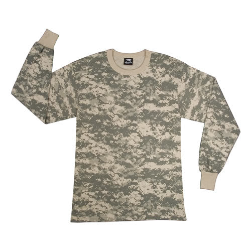 Camiseta infantil manga larga con camuflaje ACU Digital, 60% algodón 40% poliéster