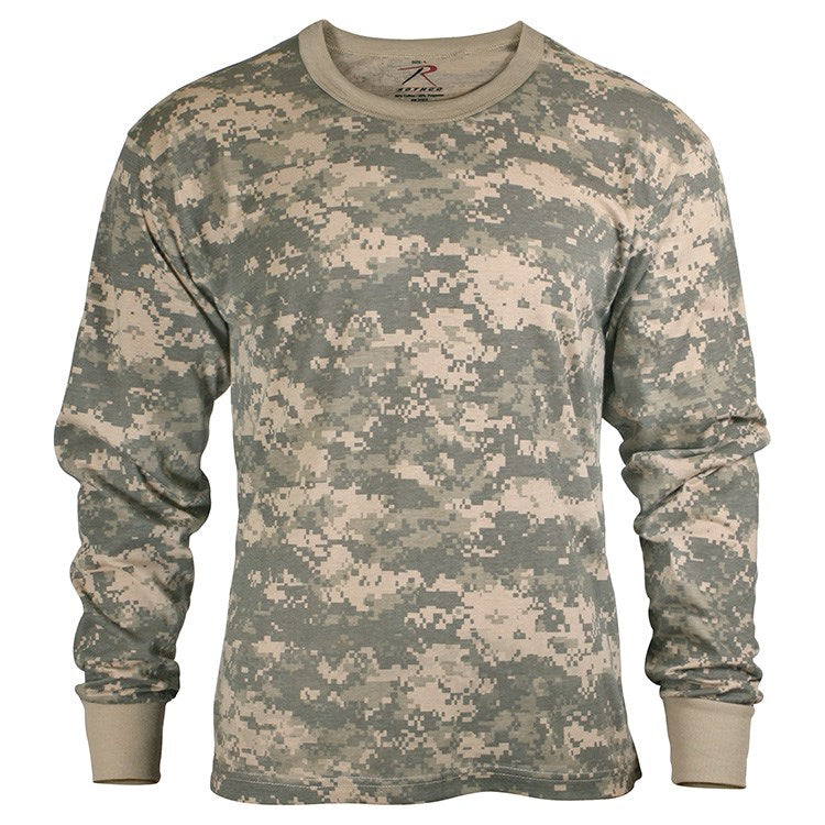 Camiseta infantil manga larga con camuflaje ACU Digital, 60% algodón 40% poliéster