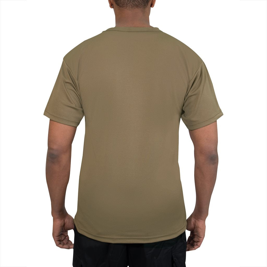 Camiseta funcional Quick Dry marrón, secado rápido, 100% poliéster