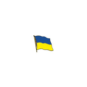 Insignia metálica lacada con bandera de Ucrania ondeante, aprox. 1,5 x 1,5 cm