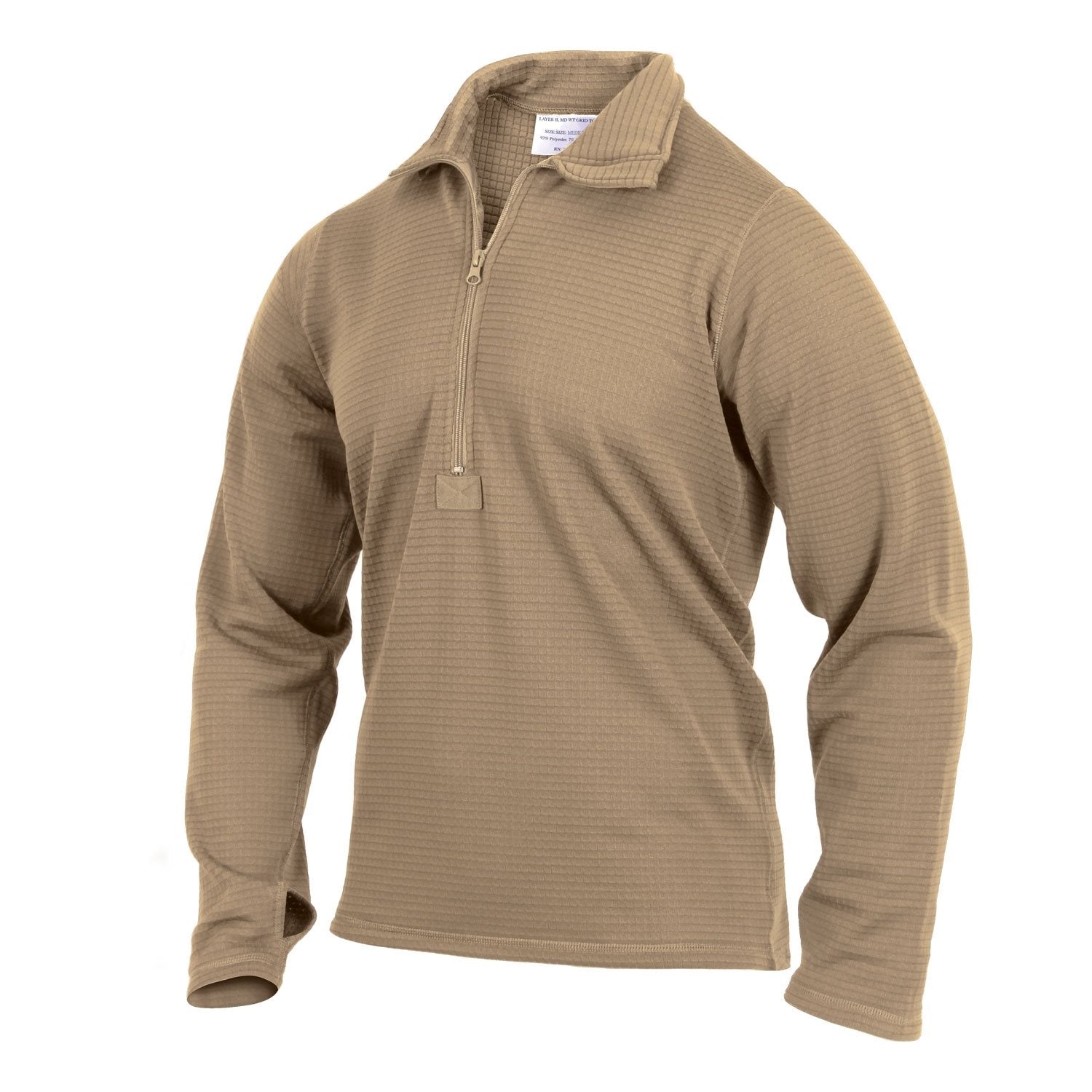 Camiseta térmica EVE II 3GEN color arena — segunda capa Level II, tejido de pequeños cubos transpirable
