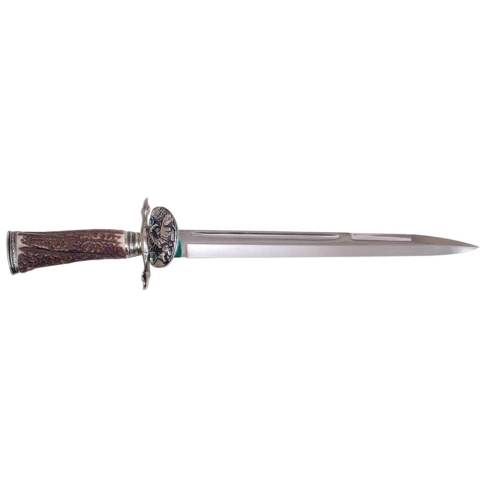 Cuchillo de caza KING con hoja fija de acero inoxidable 420 y empuñadura de asta