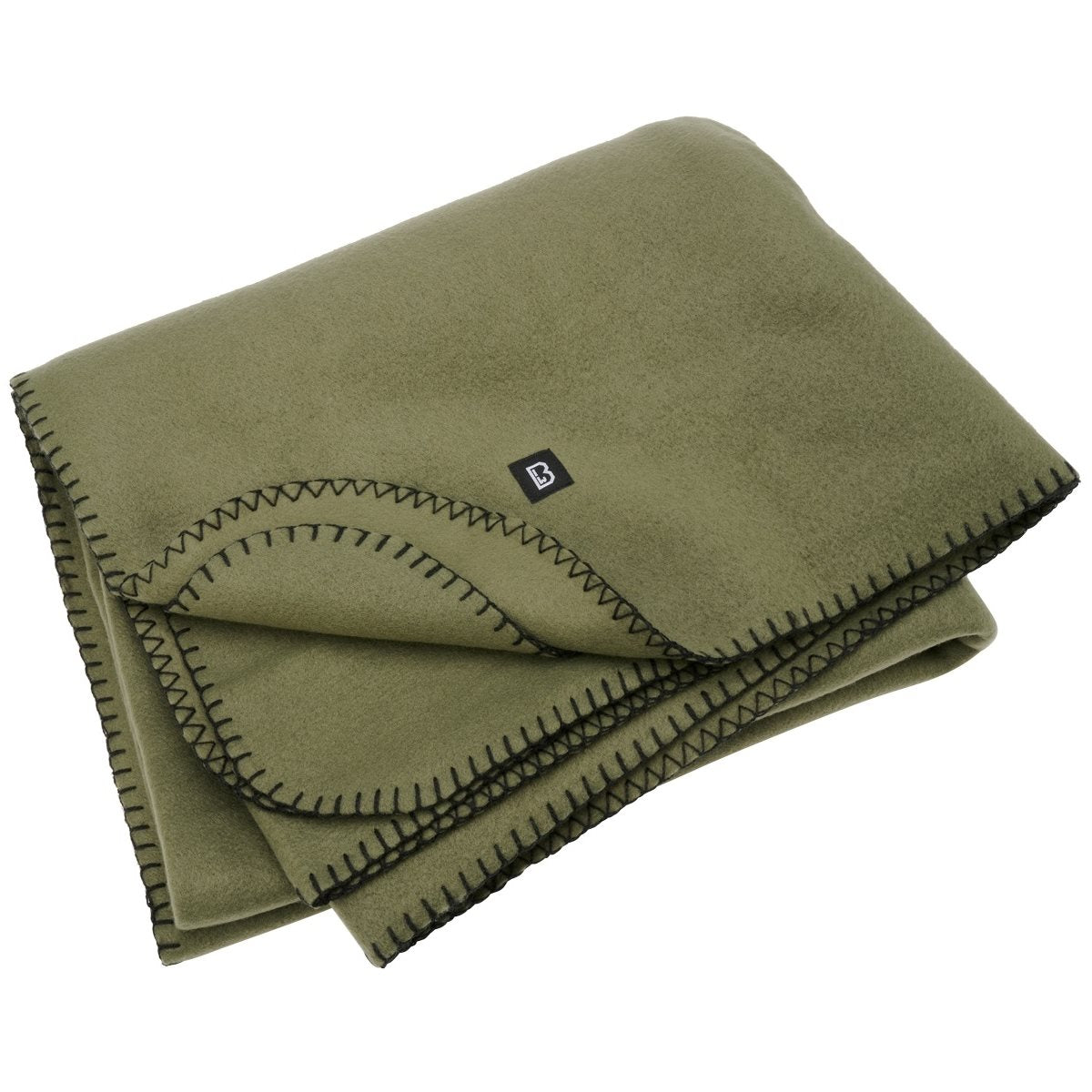 Manta Fleece Verde de poliéster, suave y plegada con asa de tela
