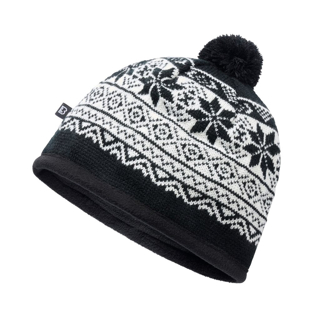 Gorro de punto Snow Cap negro de BRANDIT con forro polar interior