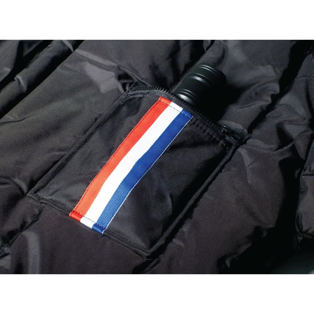 Mono de esquí y rescate negro con relleno DuPont Hollofil 808, resistente al agua y la nieve