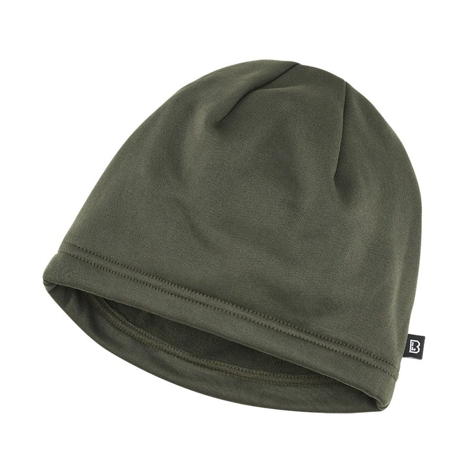 Gorro Ice Fleece verde de poliéster con logo Brandit