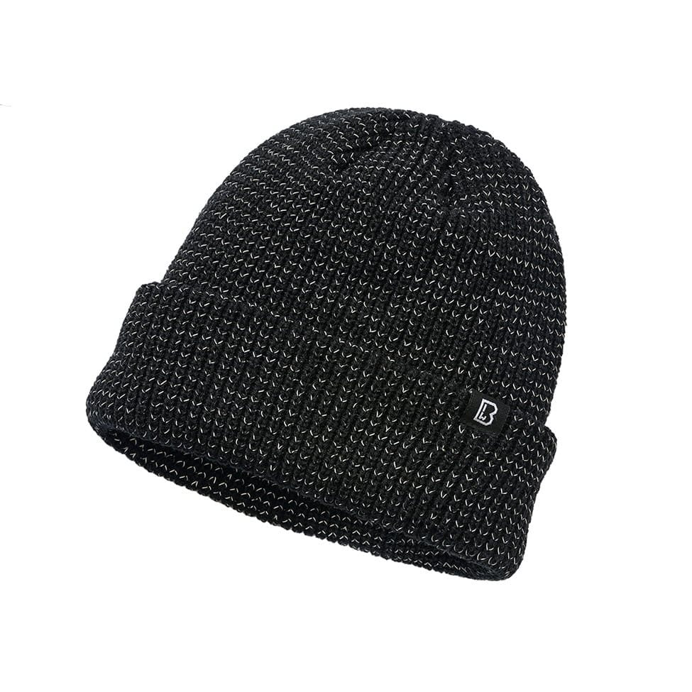 Gorro tejido reflectante verde, gorro de invierno con material reflectante