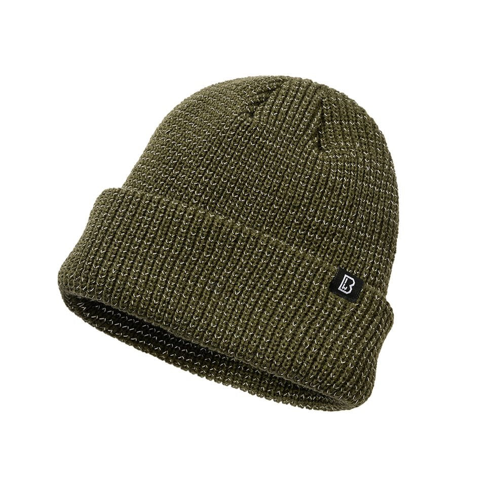 Gorro tejido reflectante verde, gorro de invierno con material reflectante