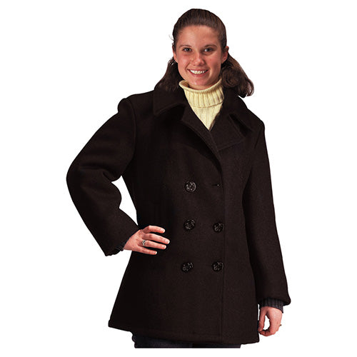 Abrigo mujer ULTRA FORCE negro, estilo peacoat con forro de nylon acolchado