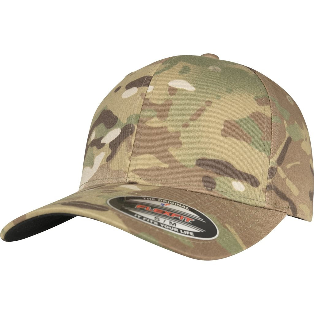 Gorra FLEXFIT de algodón y elastano con costuras triples y orificios de ventilación en la parte superior