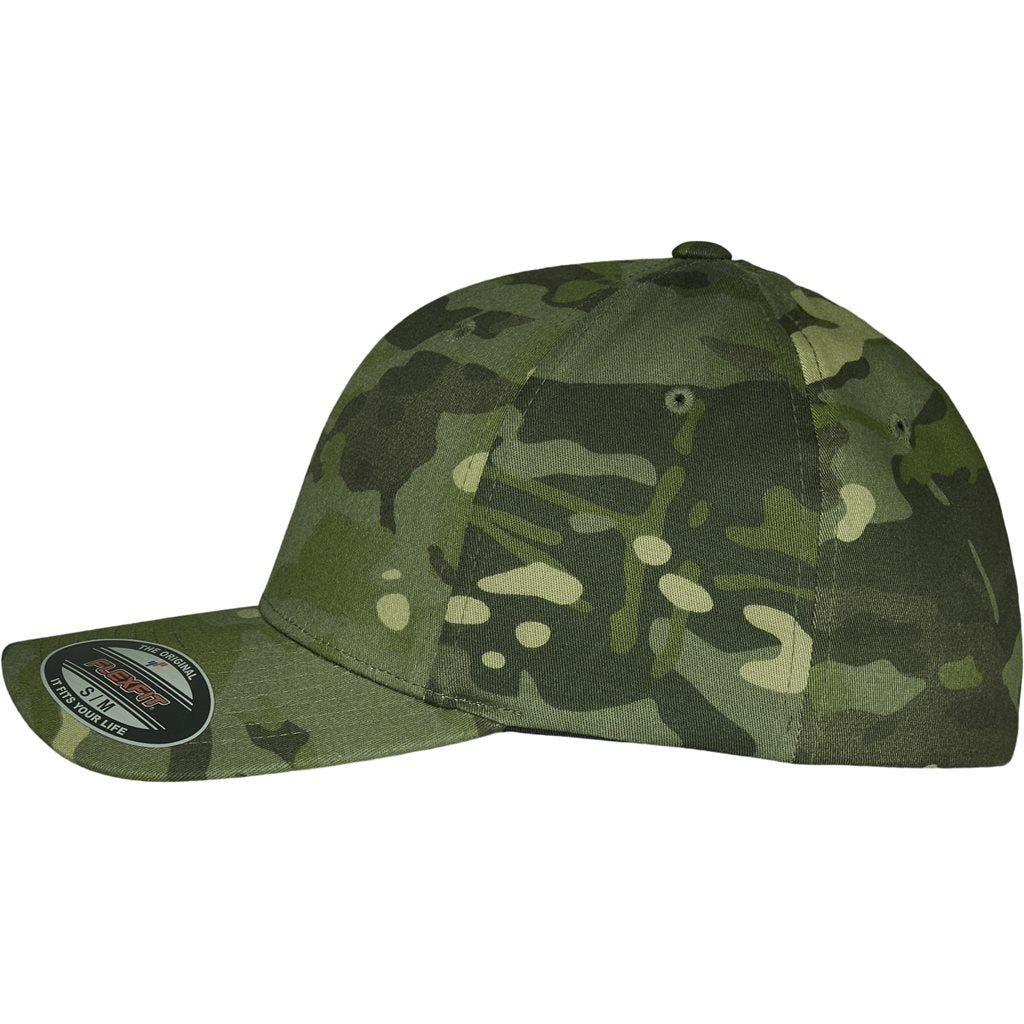 Gorra FLEXFIT MULTICAM TROPIC en algodón y elastano, con visera y orificios de ventilación en la parte superior