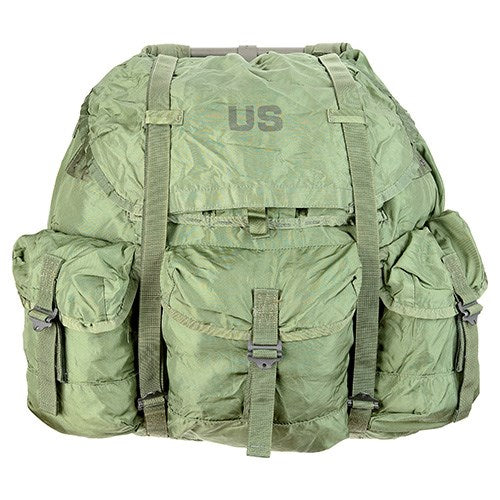 Mochila US ALICE L verde usada, vista frontal