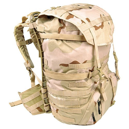 Mochila MOLLE II 4ª generación en verde oliva, vista frontal con paneles MOLLE