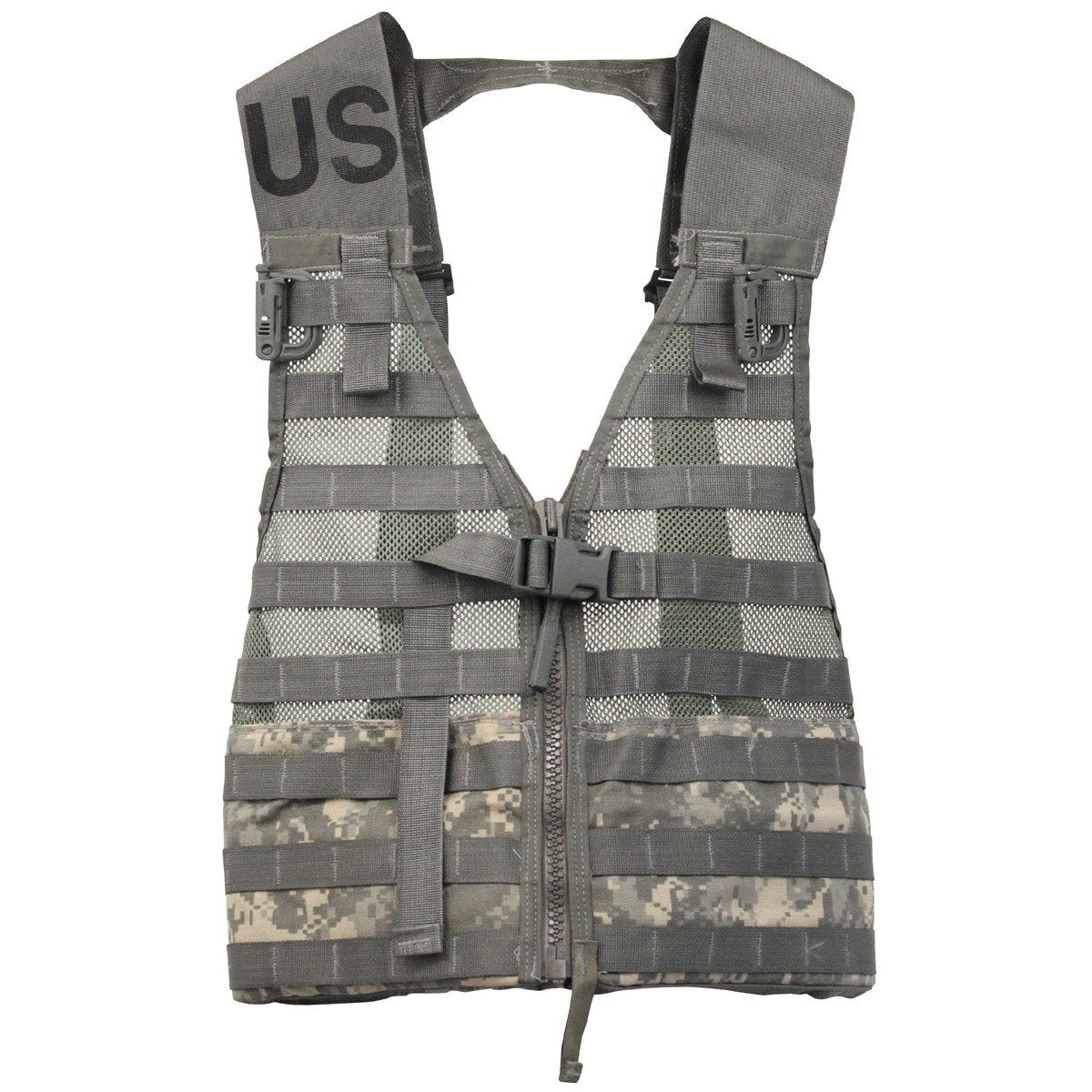 Chaleco táctico EE UU MOLLE II FLC ACU DIGITAL con cremallera, talla ajustable