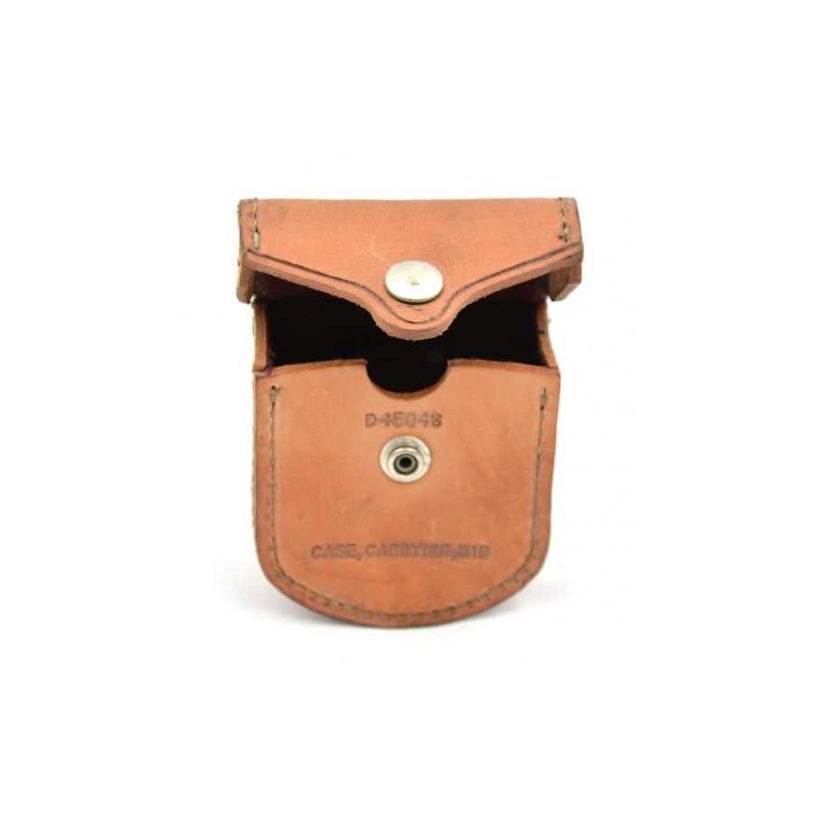 Funda de brújula US M19 de cuero original usada