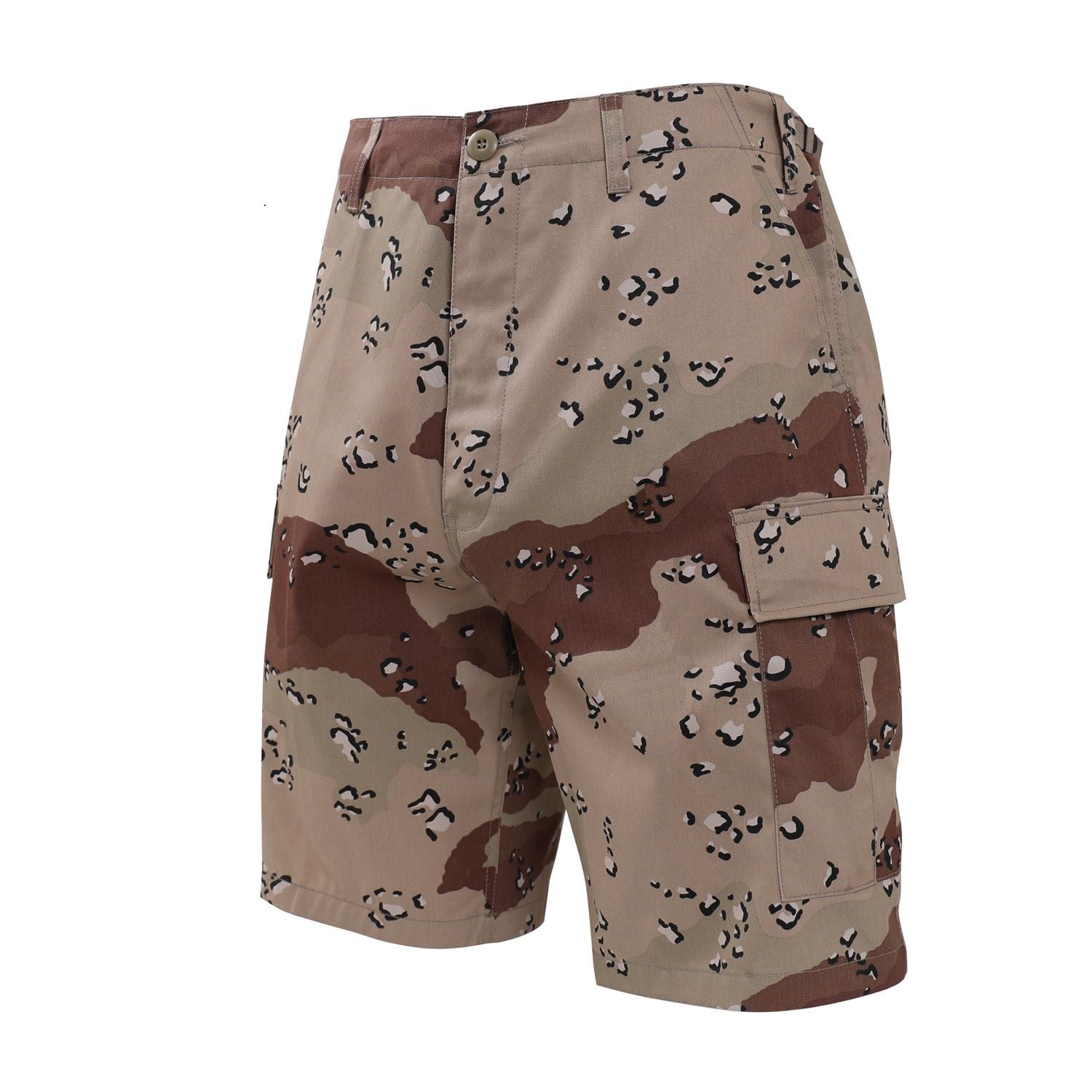 Shorts BDU camuflaje desierto con bolsillos y ajuste en cintura