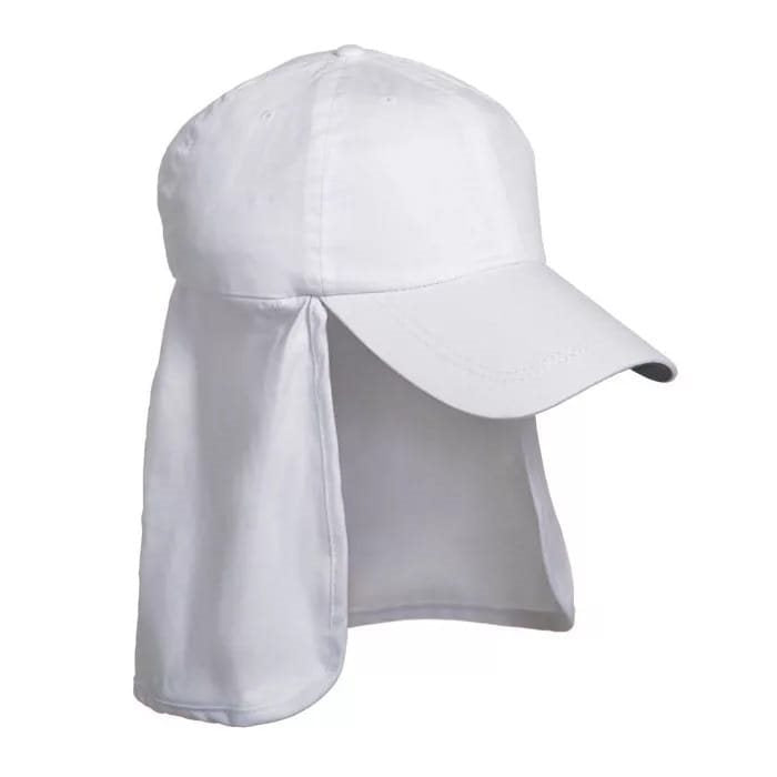 Gorra estilo béisbol LEGION blanca con protección de cuello y visera