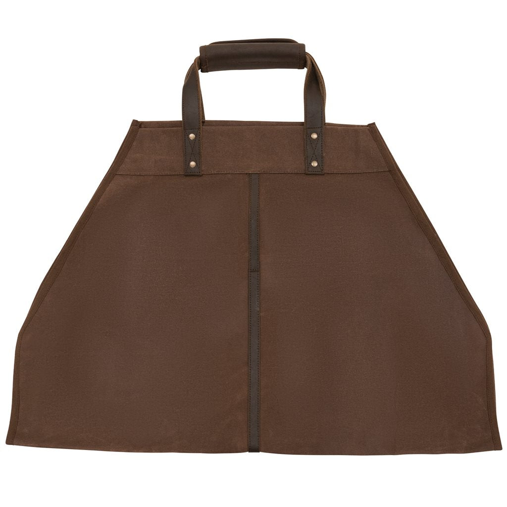Bolsa BACKWOODS de lona negra para transportar leña con estructura parcialmente abierta