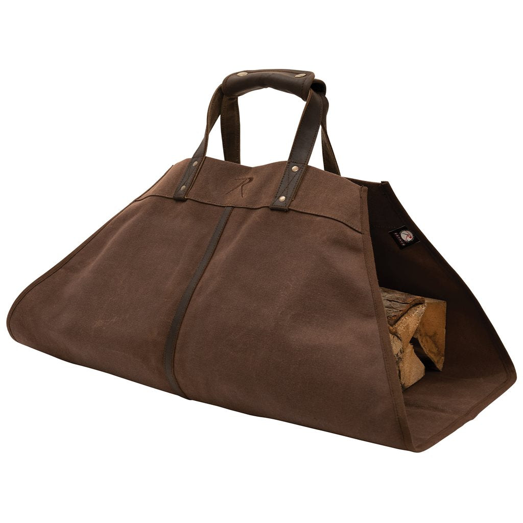 Bolsa BACKWOODS de lona negra para transportar leña