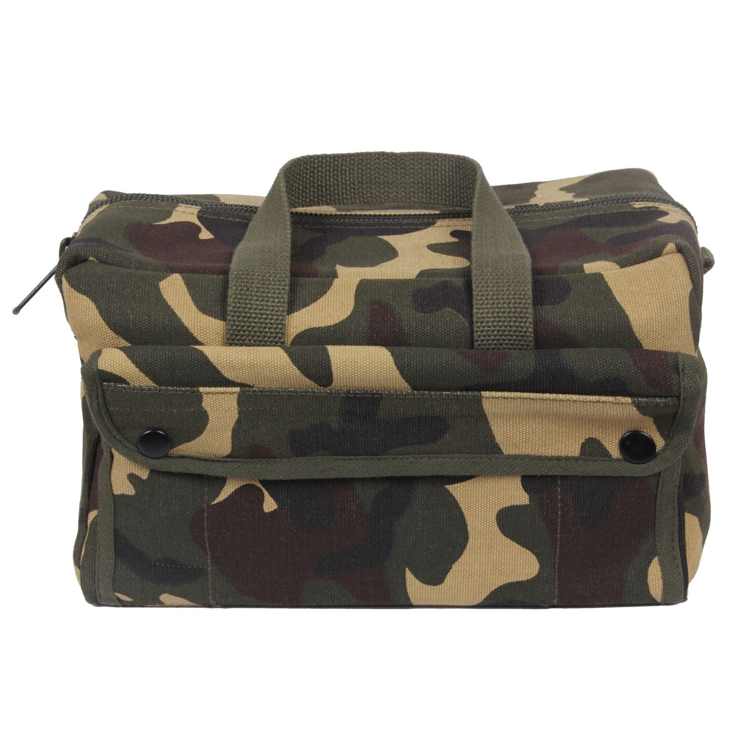 Bolsa pequeña de lona MECHANICS TOOL GI estilo WOODLAND con bolsillos organizadores internos para herramientas