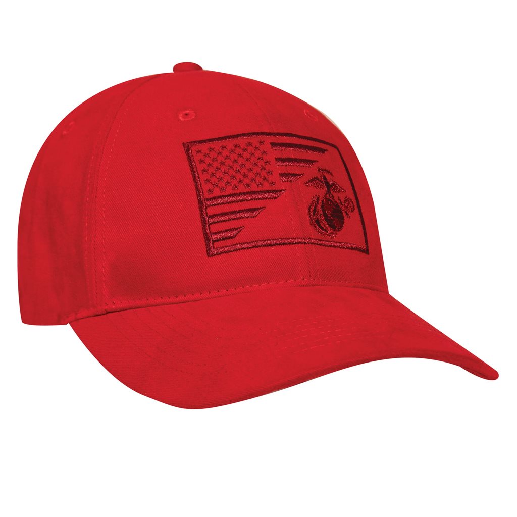 Gorra verde con bordado del emblema USMC y bandera de EE. UU.
